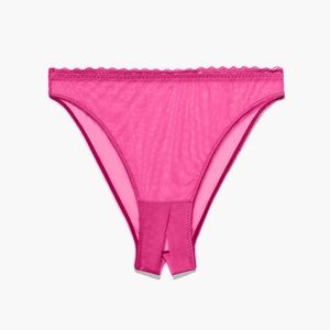 Mesh Crotchless High Leg Bikini
